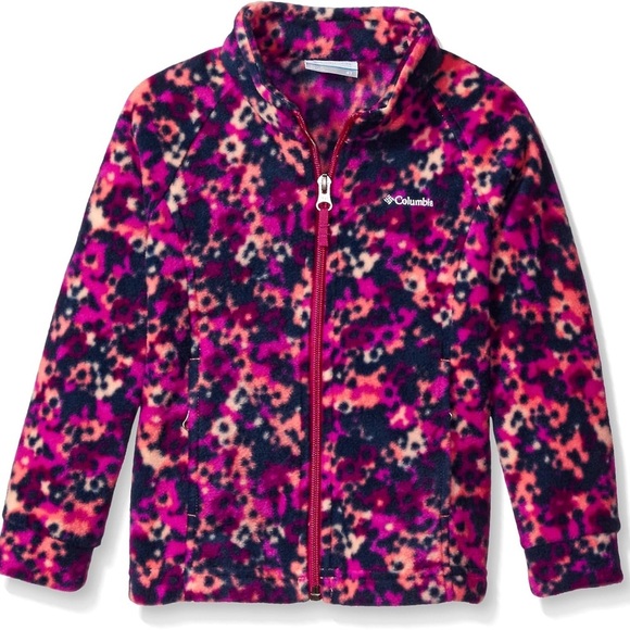 Columbia | Kids' Pink and Black Fleece Jacket - Picture 1 of 7